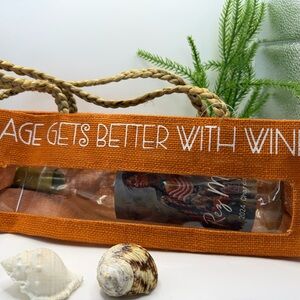 Orange Wine Bag with Rope Handles